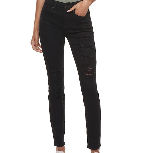 Mudd Denim - Mudd distressed black jeans low rise skinny 11